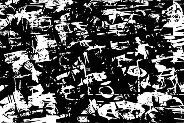 Çizik ve çiziklerle dolu siyah beyaz bir arka plan. Soyut vektör illüstrasyonu.