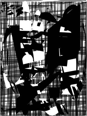 Çizik ve çiziklerle dolu siyah beyaz bir arka plan. Soyut vektör illüstrasyonu.