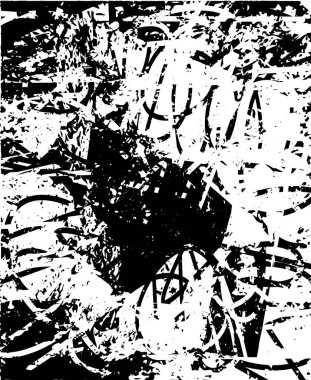 Çizik ve çiziklerle dolu siyah beyaz bir arka plan. Soyut vektör illüstrasyonu.