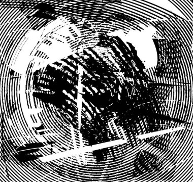 Çizik ve çiziklerle dolu siyah beyaz bir arka plan. Soyut vektör illüstrasyonu.