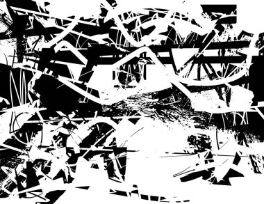 Çizik ve çiziklerle dolu siyah beyaz bir arka plan. Soyut vektör illüstrasyonu.