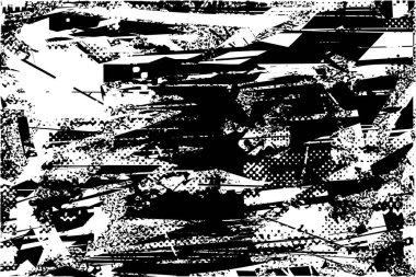 Çizik ve çiziklerle dolu siyah beyaz bir arka plan. Soyut vektör illüstrasyonu.