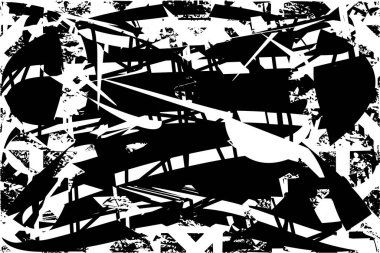 Çizik ve çiziklerle dolu siyah beyaz bir arka plan. Soyut vektör illüstrasyonu.