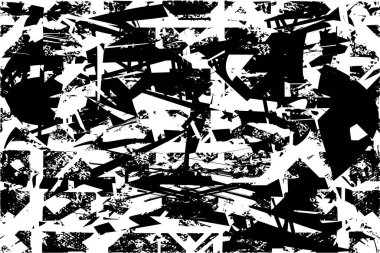 Çizik ve çiziklerle dolu siyah beyaz bir arka plan. Soyut vektör illüstrasyonu.