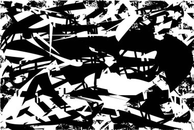 Çizik ve çiziklerle dolu siyah beyaz bir arka plan. Soyut vektör illüstrasyonu.