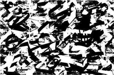 Çizik ve çiziklerle dolu siyah beyaz bir arka plan. Soyut vektör illüstrasyonu.