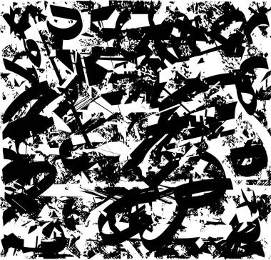 Çizik ve çiziklerle dolu siyah beyaz bir arka plan. Soyut vektör illüstrasyonu.