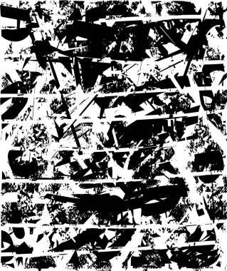 Çizik ve çiziklerle dolu siyah beyaz bir arka plan. Soyut vektör illüstrasyonu.