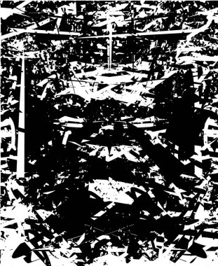 Çizik ve çiziklerle dolu siyah beyaz bir arka plan. Soyut vektör illüstrasyonu.