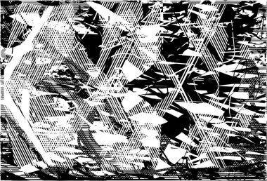 Çizik ve çiziklerle dolu siyah beyaz bir arka plan. Soyut vektör illüstrasyonu.