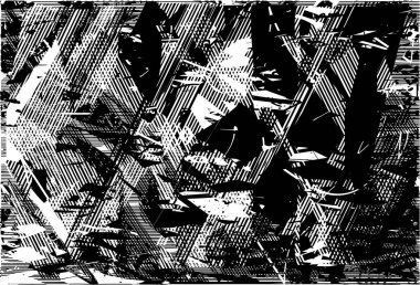 Çizik ve çiziklerle dolu siyah beyaz bir arka plan. Soyut vektör illüstrasyonu.