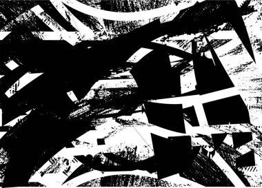 Çizik ve çiziklerle dolu siyah beyaz bir arka plan. Soyut vektör illüstrasyonu.