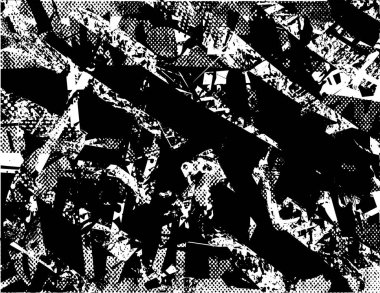 Çizik ve çiziklerle dolu siyah beyaz bir arka plan. Soyut vektör illüstrasyonu.