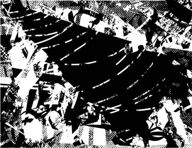 Çizik ve çiziklerle dolu siyah beyaz bir arka plan. Soyut vektör illüstrasyonu.