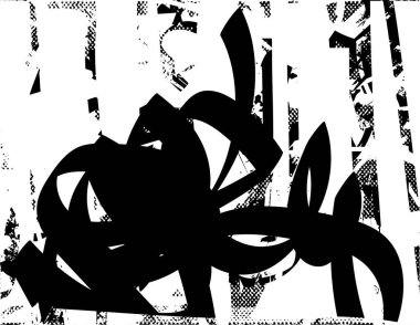 Çizik ve çiziklerle dolu siyah beyaz bir arka plan. Soyut vektör illüstrasyonu.