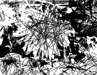 Çizik ve çiziklerle dolu siyah beyaz bir arka plan. Soyut vektör illüstrasyonu.