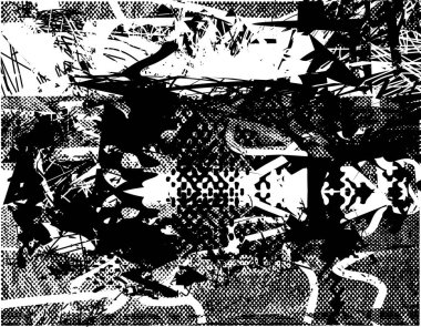 Çizik ve çiziklerle dolu siyah beyaz bir arka plan. Soyut vektör illüstrasyonu.