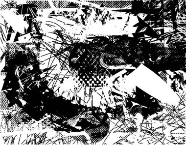 Çizik ve çiziklerle dolu siyah beyaz bir arka plan. Soyut vektör illüstrasyonu.