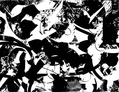 Çizik ve çiziklerle dolu siyah beyaz bir arka plan. Soyut vektör illüstrasyonu.