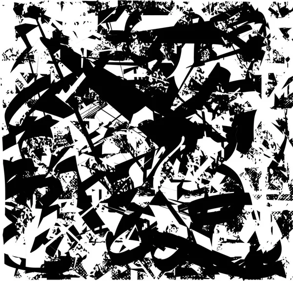 Çizik ve çiziklerle dolu siyah beyaz bir arka plan. Soyut vektör illüstrasyonu.