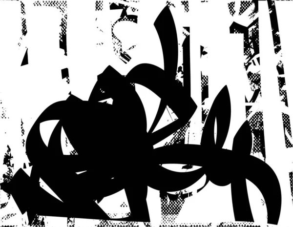 Çizik ve çiziklerle dolu siyah beyaz bir arka plan. Soyut vektör illüstrasyonu.