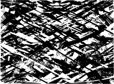 Çizik ve çiziklerle dolu siyah beyaz bir arka plan. Soyut vektör illüstrasyonu.