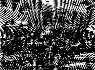 Çizik ve çiziklerle dolu siyah beyaz bir arka plan. Soyut vektör illüstrasyonu.