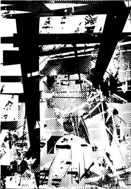 Çizik ve çiziklerle dolu siyah beyaz bir arka plan. Soyut vektör illüstrasyonu.