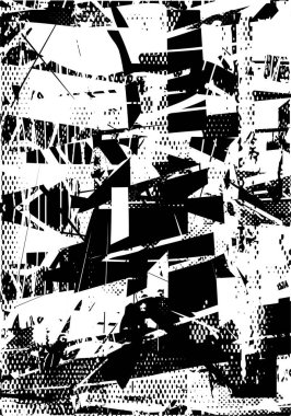 Çizik ve çiziklerle dolu siyah beyaz bir arka plan. Soyut vektör illüstrasyonu.