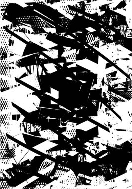 Çizik ve çiziklerle dolu siyah beyaz bir arka plan. Soyut vektör illüstrasyonu.