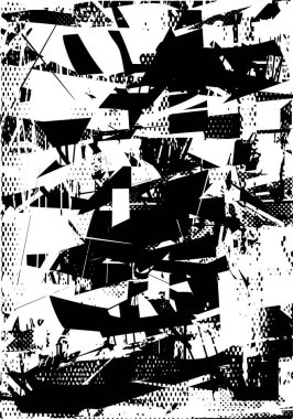 Çizik ve çiziklerle dolu siyah beyaz bir arka plan. Soyut vektör illüstrasyonu.