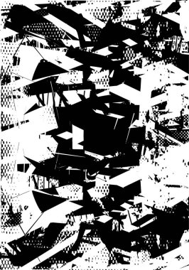 Çizik ve çiziklerle dolu siyah beyaz bir arka plan. Soyut vektör illüstrasyonu.