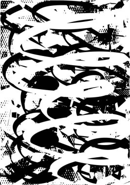 Çizik ve çiziklerle dolu siyah beyaz bir arka plan. Soyut vektör illüstrasyonu.