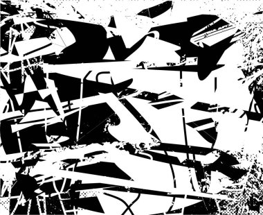 Çizik ve çiziklerle dolu siyah beyaz bir arka plan. Soyut vektör illüstrasyonu.