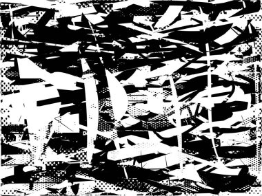 Çizik ve çiziklerle dolu siyah beyaz bir arka plan. Soyut vektör illüstrasyonu.