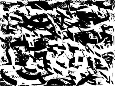 Çizik ve çiziklerle dolu siyah beyaz bir arka plan. Soyut vektör illüstrasyonu.