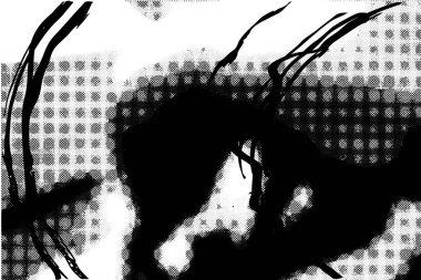 Çizik ve çiziklerle dolu siyah beyaz bir arka plan. Soyut vektör illüstrasyonu.