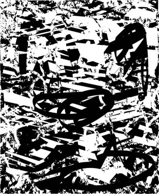 Çizik ve çiziklerle dolu siyah beyaz bir arka plan. Soyut vektör illüstrasyonu.