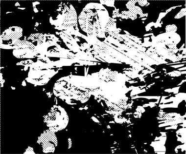 Çizik ve çiziklerle dolu siyah beyaz bir arka plan. Soyut vektör illüstrasyonu.