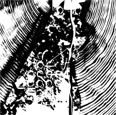 Çizik ve çiziklerle dolu siyah beyaz bir arka plan. Soyut vektör illüstrasyonu.