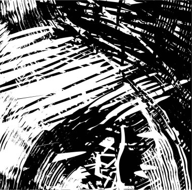 Çizik ve çiziklerle dolu siyah beyaz bir arka plan. Soyut vektör illüstrasyonu.