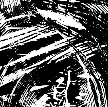 Çizik ve çiziklerle dolu siyah beyaz bir arka plan. Soyut vektör illüstrasyonu.