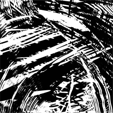 Çizik ve çiziklerle dolu siyah beyaz bir arka plan. Soyut vektör illüstrasyonu.