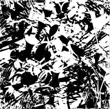 Çizik ve çiziklerle dolu siyah beyaz bir arka plan. Soyut vektör illüstrasyonu.