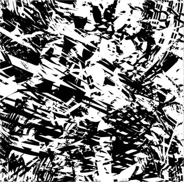 Çizik ve çiziklerle dolu siyah beyaz bir arka plan. Soyut vektör illüstrasyonu.