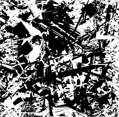 Çizik ve çiziklerle dolu siyah beyaz bir arka plan. Soyut vektör illüstrasyonu.