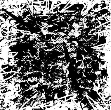 Çizik ve çiziklerle dolu siyah beyaz bir arka plan. Soyut vektör illüstrasyonu.