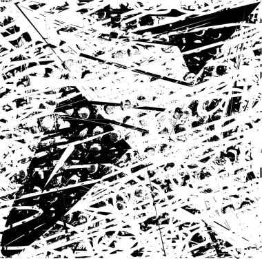 Çizik ve çiziklerle dolu siyah beyaz bir arka plan. Soyut vektör illüstrasyonu.