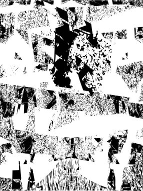 Çizik ve çiziklerle dolu siyah beyaz bir arka plan. Soyut vektör illüstrasyonu.