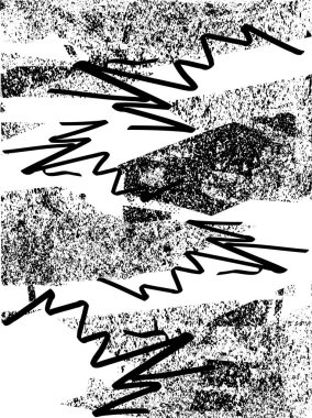 Çizik ve çiziklerle dolu siyah beyaz bir arka plan. Soyut vektör illüstrasyonu.